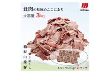 箱根山麓豚　モモ・ウデ切り落とし３K盛り(500ｇ×６パック)【 箱根山麓豚 切り落とし 神奈川県 小田原市 】