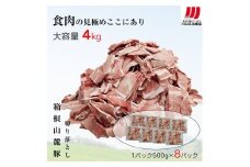 箱根山麓豚　モモ・ウデ切り落とし４K盛り(500ｇ×８パック)【 箱根山麓豚 切り落とし 神奈川県 小田原市 】