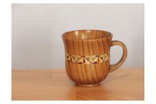 【箱根寄木細工　マグカップ】軽くて割れにくく保温性が高い木製カップを、寄木細工で彩りました。【 キッチン用品 食器 雑貨 日用品 木製食器　職人メイド 工芸品 職人の手作り おしゃれ食器 神奈川県 小田原市 】