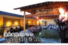 湯快爽快ちがさき　入浴ご招待券5枚 チケット 入場券 優待券 温泉利用券 