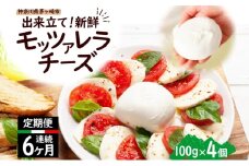  6ヶ月定期便 出来立て新鮮 モッツァレラチーズ100g  ×  4個セット 茅ケ崎産 加工食品 乳製品 チーズ 出来立て 神奈川県産 モッツァレラ 手作り Osteria e Bottega S 神奈川県 湘南 茅ケ崎 フレッシュチーズ  おつまみ ピザ