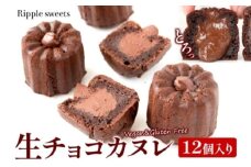 生チョコカヌレ12個入り/ヴィーガンスイーツ/グルテンフリースイーツ 濃厚 生チョコレート 絹豆腐  スイーツ チョコ 健康 低脂肪 ヘルシー 株式会社Ripple  神奈川県 茅ケ崎市