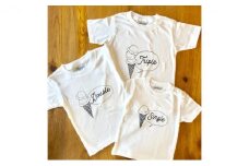 3人兄弟姉妹でおそろい/アイスクリーム Sigle×Double×Triple プリント/ Tシャツ3枚組ギフトセット【出産祝い・誕生日・ギフト・プレゼント】（※その他サイズはご注文後の確認） [№5875-7202]0652