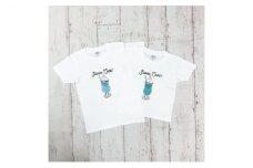 2人兄弟姉妹でおそろい /クリームソーダ グリーン（小）×ブルー（大）/ Tシャツ2枚組ギフトセット（90cm×120cm） [№5875-7312]0661