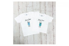 2人兄弟姉妹でおそろい /クリームソーダ グリーン（小）×ブルー（大）/ Tシャツ2枚組ギフトセット（100cm×120cm） [№5875-7317]0661