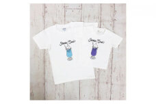 2人兄弟姉妹でおそろい /クリームソーダ パープル（小）×ブルー（大）/ Tシャツ2枚組ギフトセット（90cm×120cm） [№5875-7332]0662