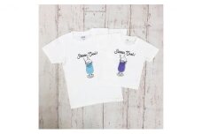 2人兄弟姉妹でおそろい /クリームソーダ パープル（小）×ブルー（大）/ Tシャツ2枚組ギフトセット（100cm×120cm） [№5875-7337]0662