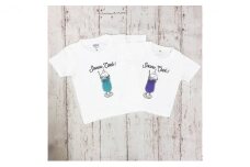 2人兄弟姉妹でおそろい /クリームソーダ パープル（小）×グリーン（大）/ Tシャツ2枚組ギフトセット（100cm×140cm） [№5875-7359]0663