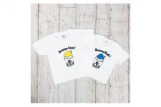 2人兄弟姉妹でおそろい /かき氷 ブルー（小）×イエロー（大）/ Tシャツ2枚組ギフトセット（80cm×140cm） [№5875-7408]0666