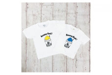 2人兄弟姉妹でおそろい /かき氷 ブルー（小）×イエロー（大）/ Tシャツ2枚組ギフトセット（90cm×130cm） [№5875-7413]0666