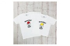 2人兄弟姉妹でおそろい /かき氷 イエロー（小）×レッド（大）/ Tシャツ2枚組ギフトセット（100cm×150cm） [№5875-7440]0667