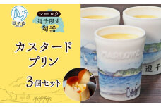 逗子限定 陶器 カスタード プリン 3個 セット 計 540 g 有限会社 マーロウ 手作り 焼き プリン 卵 牛乳 バニラビーンズ 固め 内祝い 詰め合わせ お祝い 冷蔵 贈答用 ギフト おもてなし スイーツ プレゼント 送料無料 神奈川県 【 逗子市 】 [№5875-0733]