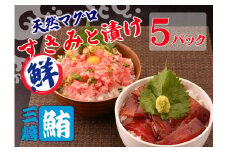 【三崎港直送！】お手軽・かんたん！天然マグロ漬け×ねぎとろ5パックセット　M063-002
