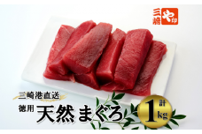 老舗三崎まぐろ問屋から直送！天然マグロ赤身1kg　M063-003-01