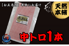 【年内発送】神奈川県漁連 天然本マグロ 中トロサク【お正月用】　M077-013-02