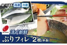活〆新鮮ぶりフィレ 2枚（半身）　M079-010-02