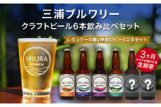 【三浦ブルワリー】定期便3ヶ月クラフトビール定番4本と季節のビール2本飲み比べセット　M110-T02