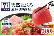 【7営業日以内に発送】天然三崎まぐろ 赤身 切落し 500g（500g×1袋）　M020-014-04