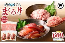 三崎まぐろ 2度おいしい まぐろ2色丼セット 600g（各100g×3P）【2025年12月お届け】　M020-018-12
