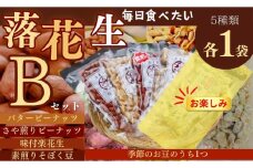 毎日食べたい落花生セット（5袋）B  / ピーナッツ 5種類 詰合せ 塩味 バター 観光推奨品 丹沢 おつまみ おやつ 秦野 神奈川 厳選素材 豆 落花生 素煎りそぼく豆 季節限定ピーナッツ  ピーナッツ 味付けピーナッツ バターピーナッツ 食品ギフト 手土産 