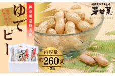 ゆでピー約260g×3袋／秦野名産 落花生 縁起豆 ゆで ピーナッツ 神奈川 冷凍 おつまみ おやつ お土産 家族 セット お酒のお供 冷凍