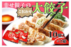 006-20-1幸せ餃子のボリューム満点こだわり大餃子（2箱）/ 餃子 ギョウザ 手作り ジャンボ餃子 １０個入り ２箱 冷凍 食品 おかず  冷凍 食品 おかず 国産 国産野菜 高座豚 ぎょうざ  ギョーザ 餃子 冷凍餃子  焼き餃子 焼餃子 冷凍 冷凍食品 おかず 弁当 惣菜 おつまみ おやつ 時短  便利 焼くだけ お手軽 アレンジ 常備 