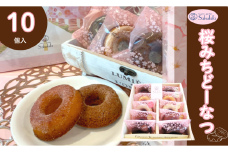 010-50 桜みちどーなつ　１０個入り / 洋菓子 スイーツ どーなっつ 揚げないドーナツ ６種類 ふんわり食感 ヘルシー 贈呈 ギフト お土産  個包装 ミルク シナモン ストロベリー ピーナッツ プレーン チョコレート お年賀  お歳暮 プレゼント 敬老の日 母の日