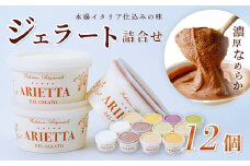 イタリア仕込みの味！「アリエッタ  デル  ジェラート」のジェラート詰合せ  1個あたり95㎖（12個入）| アリエッタ 詰合せ イタリア仕込み ギフトセット アイス 贅沢 冷凍スイーツ 個包装 プレゼント イタリアンデザート 季節 お取り寄せ おしゃれ プレミアム 特別 贈り物 秦野 神奈川 地元食材  本格ジェラート 本場イタリア ジェラート  フレーバー 種類 おまかせ | 018-11