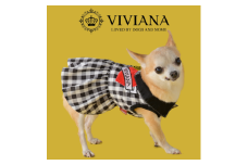 ドッグウェア「VIVIANA」ギンガムチェックワンピース／ハート｜犬服 犬用 犬用ワンピース 犬用ドレス サイズ展開