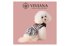 ドッグウェア「VIVIANA」ギンガムチェックワンピース／ベア｜犬服 犬用 犬用ワンピース 犬用ドレス サイズ展開