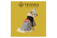 ドッグウェア「VIVIANA」ギンガムチェックシャツ／ハート｜犬服 犬用 犬用ワンピース 犬用ドレス サイズ展開
