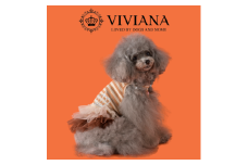 ドッグウェア「VIVIANA」クラウンチュールワンピース（Brown）｜犬服 犬用 犬用ワンピース 犬用ドレス サイズ展開
