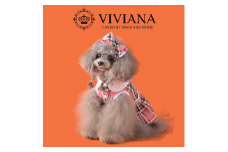 ドッグウェア「VIVIANA」チェックワンピース（Pink）｜犬服 犬用 犬用ワンピース 犬用ドレス サイズ展開