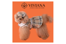 ドッグウェア「VIVIANA」チェックワンピース（Brown）｜犬服 犬用 犬用ワンピース 犬用ドレス サイズ展開