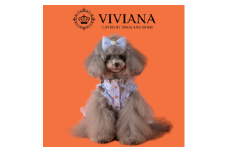ドッグウェア「VIVIANA」ハートロゴワンピース（LightBlue）｜犬服 犬用 犬用ワンピース 犬用ドレス サイズ展開