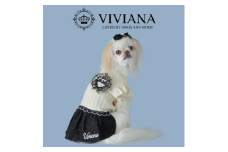 ドッグウェア「VIVIANA」ニットワンピース（White）｜犬服 犬用 犬用ワンピース 犬用ドレス サイズ展開