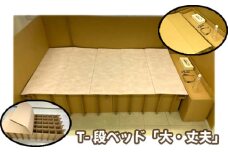 No.875 T－段ベッド「大・丈夫」 ／ 段ボール 簡単組み立て 簡易ベッド 神奈川県