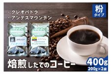 焙煎したてのコーヒー豆 2袋 (クレオパトラ・アンデスマウンテン)【粉】[0344]
