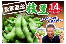 枝豆 1.4kg (350g×4袋) 農家直送！亀井さんちの採れたて枝豆｜伊勢原市 えだまめ 産地直送 おつまみ 冷蔵 父の日 贈り物 [0318]