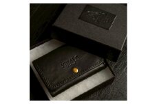 YIHALS ハンドメイド 牛革 名刺入れ ブラック《靴屋が手掛ける革製品》｜イハレス レザー 革小物 [0654]