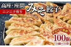 高座・座間みそ餃子（ニンニク有り）100個（10個×10袋）｜ぎょうざ ギョウザ 味噌 おつまみ おかず 惣菜 簡単調理 中華 グルメ お取り寄せ 冷凍 小分け