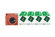 「インスタントカメラinstax™“チェキ”スクエアセット」instax™ スクエアフォーマットフィルム 2パック×20（合計400枚撮影可能）インスタントカメラ“チェキ”「instax SQUARE SQ1™ Terracotta Orange」×1 