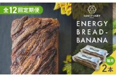 【全12回定期便】ENERGY BREAD-BANANA　約540g×2本 / パン ぱん  菓子パン スイーツ グルテンフリー 小麦不使用 白砂糖不使用 有機バナナ 平飼い卵 ヘルシー 低GI ココナッツシュガー グラスフェッドバター バナナブレッド ばななぶれっど すいーつ ぶれっど 葉山 【SANCTUARY FOODS (株)】 [ASAH009]