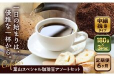 【全6回定期便】 【コーヒー粉 中細挽き】葉山スペシャル珈琲豆アソートセット 3パック入り ／ 珈琲 こーひー コーヒー コーヒー豆 詰め合わせ 神奈川県 特産品 コーヒー ブラジル インドネシア コロンビア エチオピア【Cafetier】 [ASAD018]