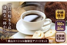 【全12回定期便】【コーヒー粉 中細挽き】葉山スペシャル珈琲豆アソートセット 2パック入り ／ 珈琲 こーひー コーヒー コーヒー豆 詰め合わせ 神奈川県 特産品 コーヒー ブラジル インドネシア コロンビア エチオピア【Cafetier】 [ASAD022]