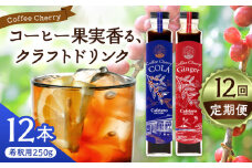 【先行予約】【2025年9月中旬から順次発送】【全12回定期便】カフェテーロ葉山　コーヒーチェリーコーラ 6本 コーヒーチェリージンジャー 6本/ コーラ エナジードリンク 酸味 コーヒー  神奈川県 葉山町 クラフトコーラ 天然 ドリンク 炭酸【合同会社エンディレクト】 [ASBM021]