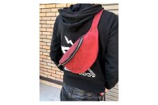 拘りの牛革ハンドメイドボディーバッグ（ワイン）