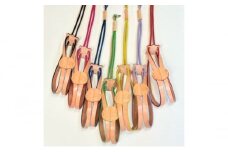 本革リードとスライドコントロールハーネスセット（超小型～中型犬まで使えます）【ビビットピンク】