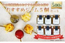 No.089 おすすめジャム5個セット ／ 柑橘 ママレード 苺 イチゴ キウイフルーツ 蜜柑 ブルーベリー ラズベリー 人気 加工食品 手作り 白砂糖不使用 ペクチン不使用 フルーツスプレッド コンフィチュール トッピング 詰め合わせ 食べ比べ 神奈川県産果物 神奈川県