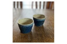 そばちょこ 2個組 渋めの藍色 うつわ陶芸家高田リリー律子作　あい釉　宇宙を想わせる藍色の作品【1456432】